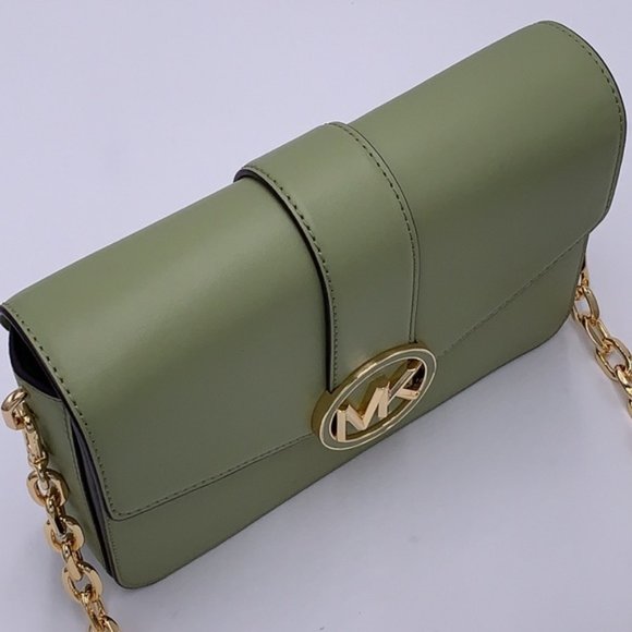 Michael Kors Carmen Medium Leather Convertible Shoulder Bag Crossbody Li… - Picture 11 of 16